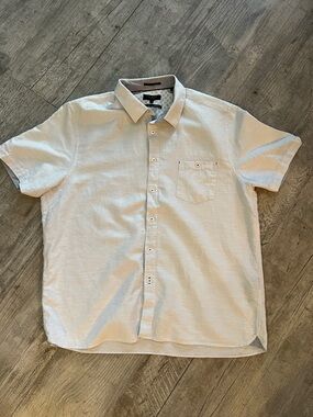 Ted Baker Short-Sleeve Cotton/Linen Button-Down Shirt